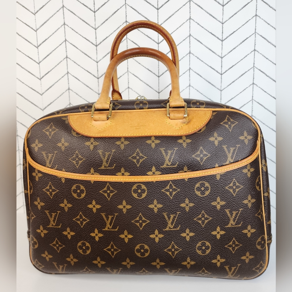 Louis Vuitton Brown Monogram Canvas Top Handle Satchel with Tan Leather Trim - Picture 12 of 16